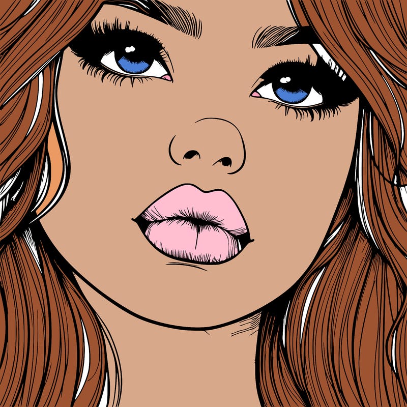 really realistic girl with lips