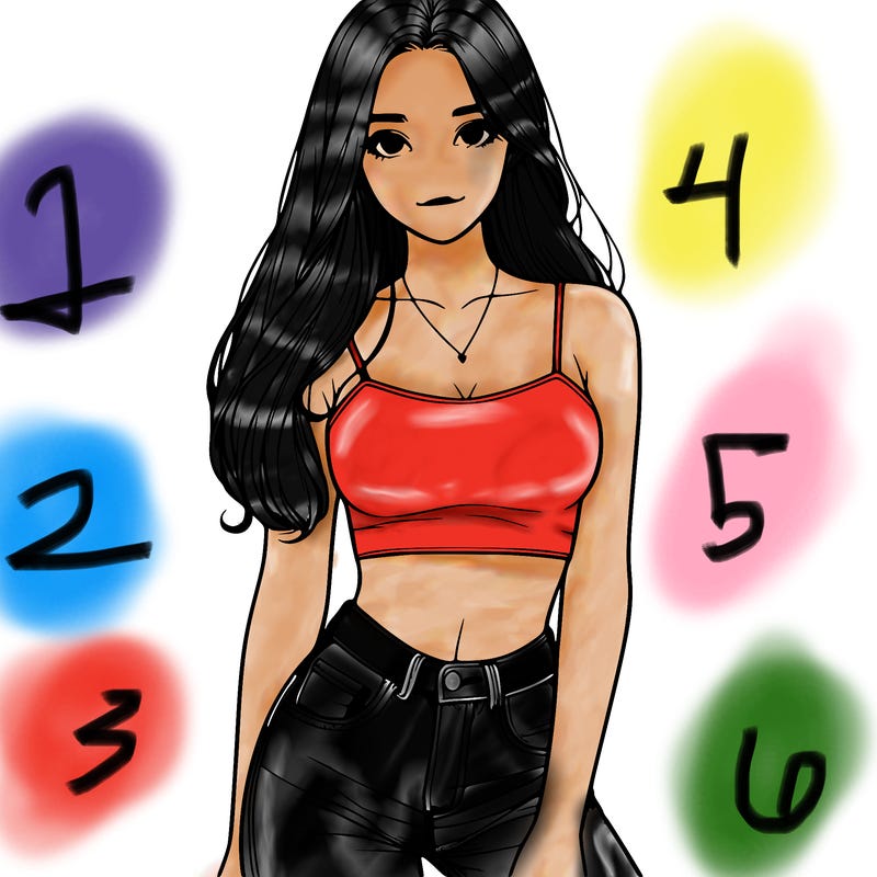 realistic girl wearing a crop top and jeans