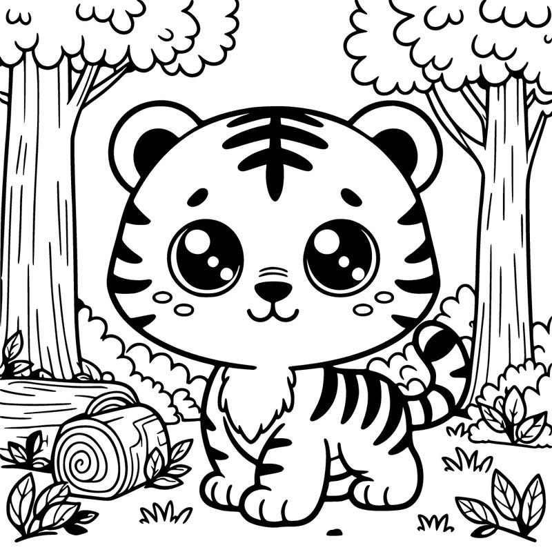 cute tiger in forest