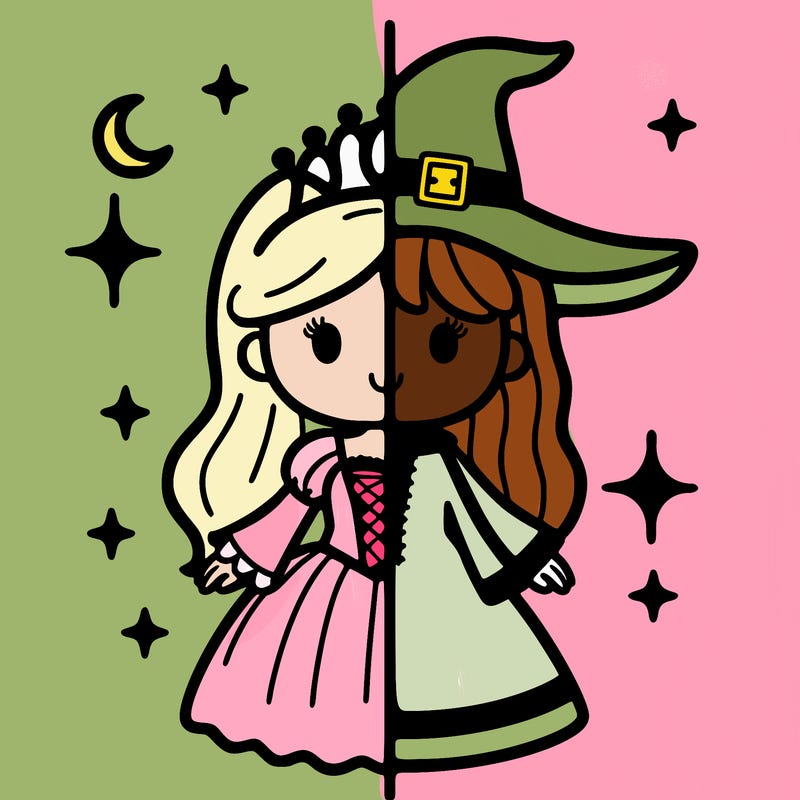 split princess and witch