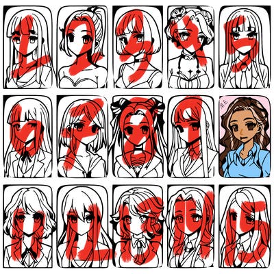 girls that look diffrent anime