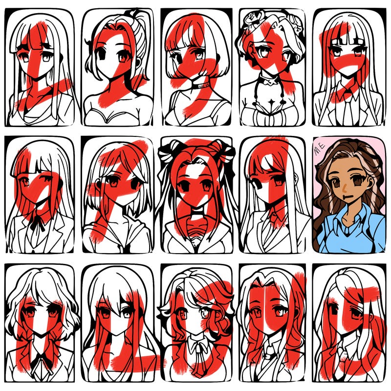 girls that look diffrent anime