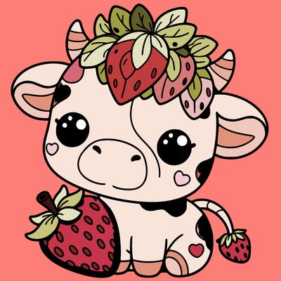 cute strawberry cow