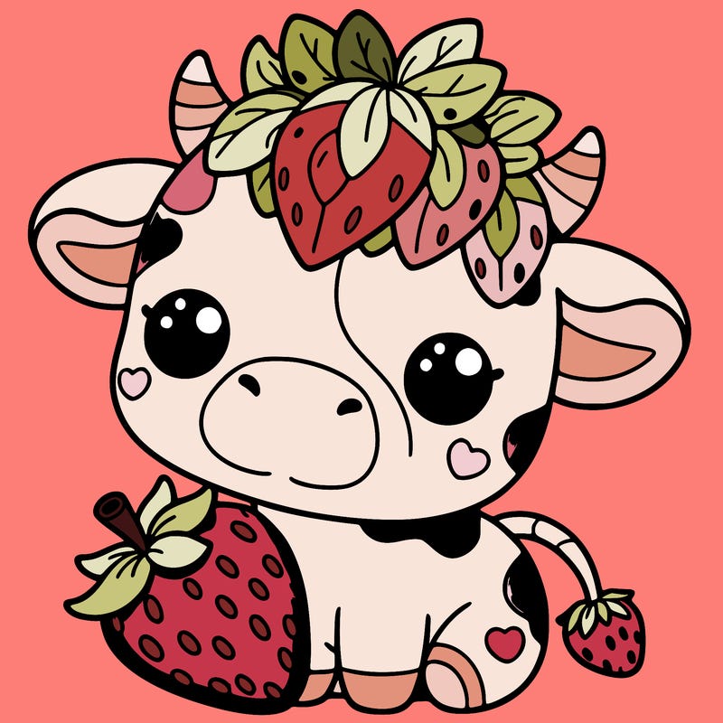 cute strawberry cow
