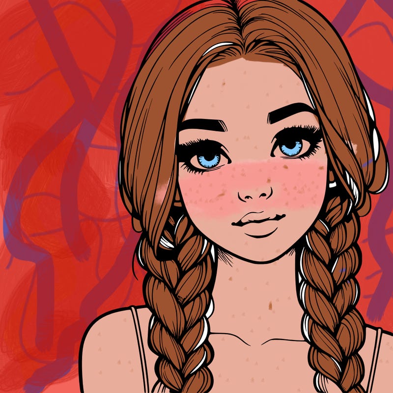 realistic girl with braids