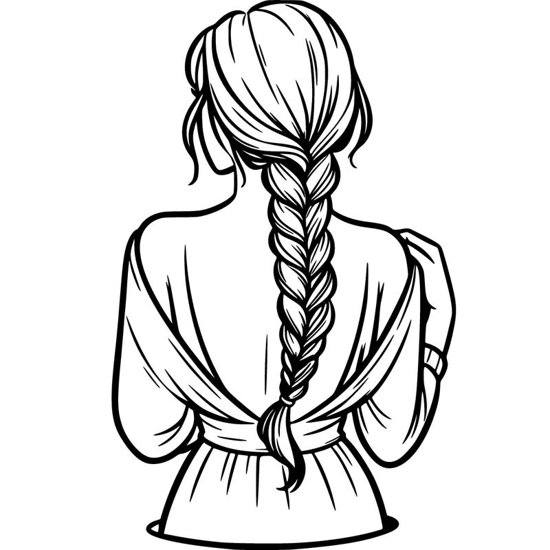 woman turning her back with a braid