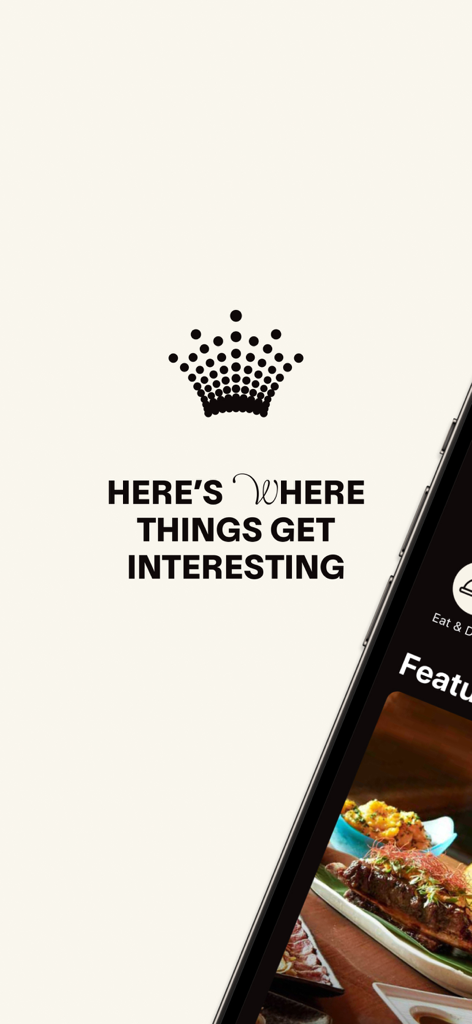 Crown Resorts - Crown Resorts app splash screen featuring the brand logo and tagline