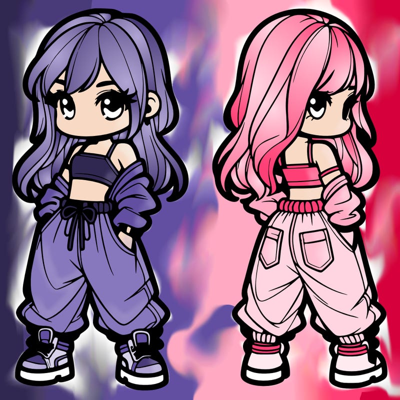 girl in crop top and baggy pants