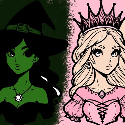 elphaba and glinda from wicked