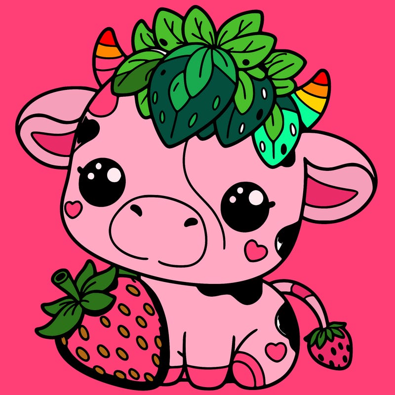 cute strawberry cow