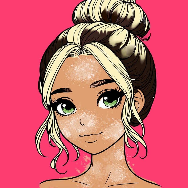 realistic pretty girl with hair in bun