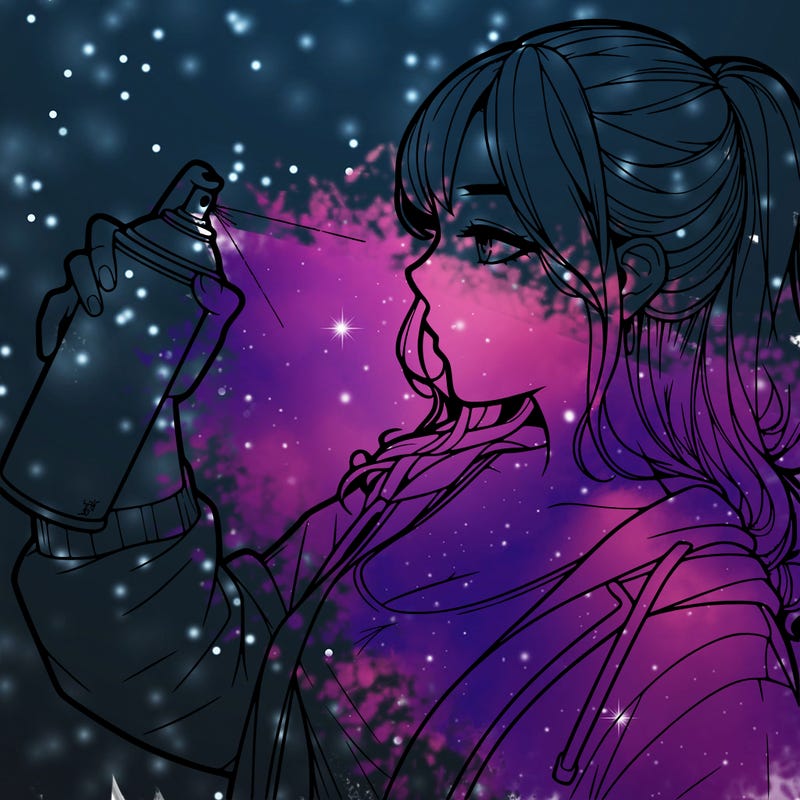 a realistic girl spray, painting