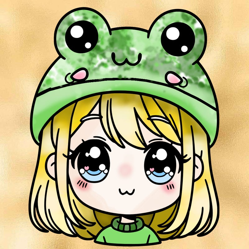 girl with frog hat