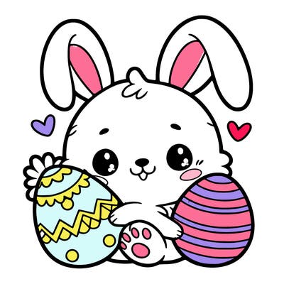 cute bunny with easter egg