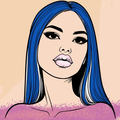 realistic woman with full lips