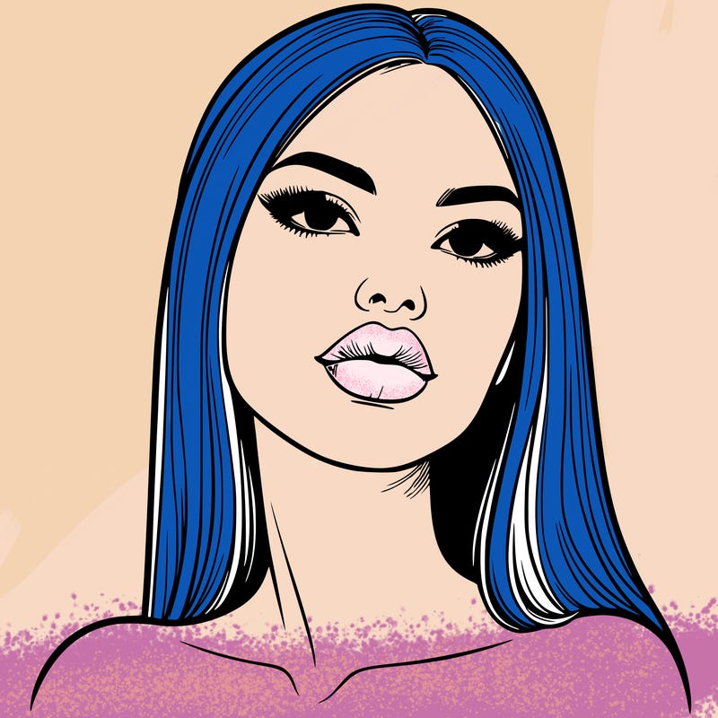 realistic woman with full lips