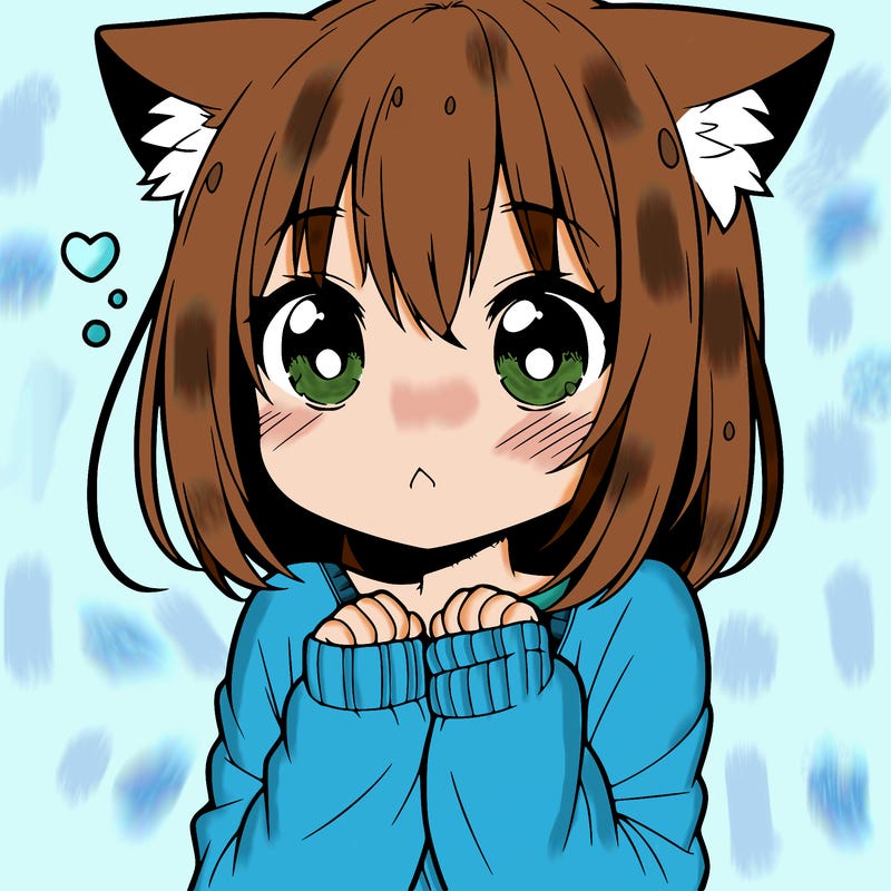 shy anime catgirl