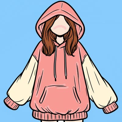 girl in oversized hoodie