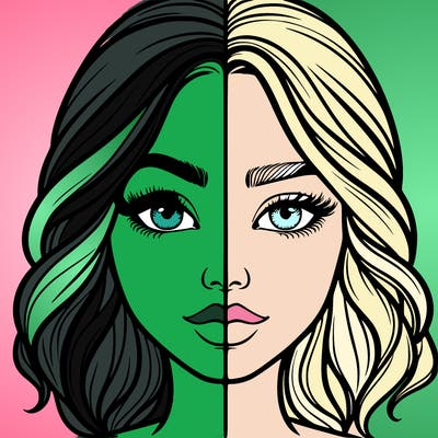 realistic girl split half