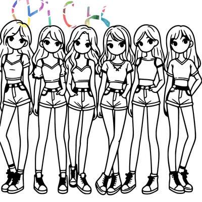 a group of girls wearing crop tops and shorts