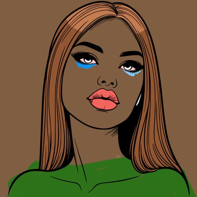 realistic woman with full lips