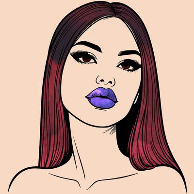 realistic woman with full lips