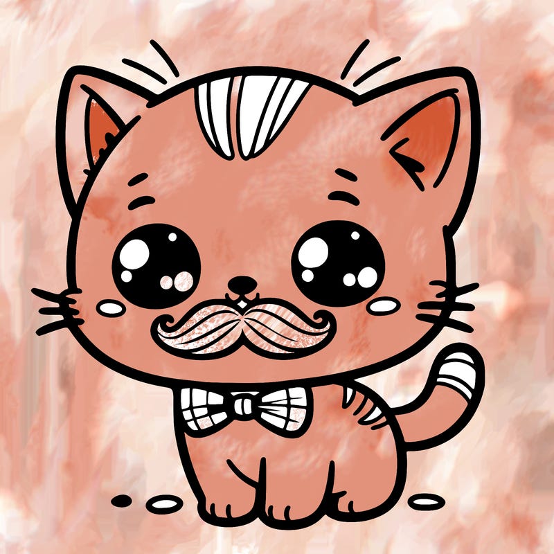 cute kitten with mustache
