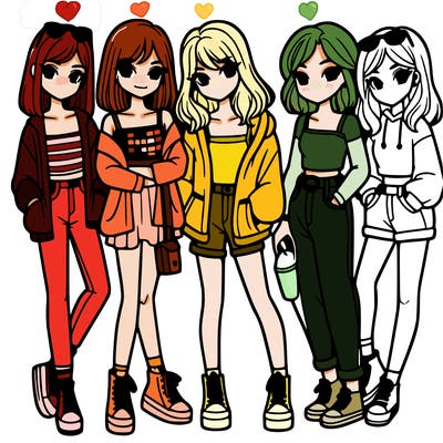 a group of girls teenagers