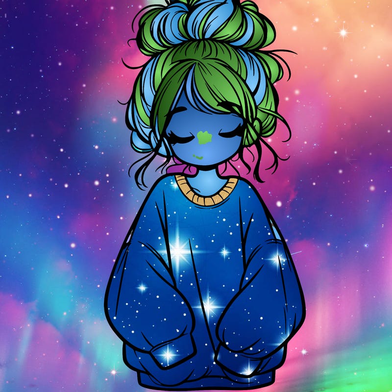 girl with baggy sweatshirt and messy bun