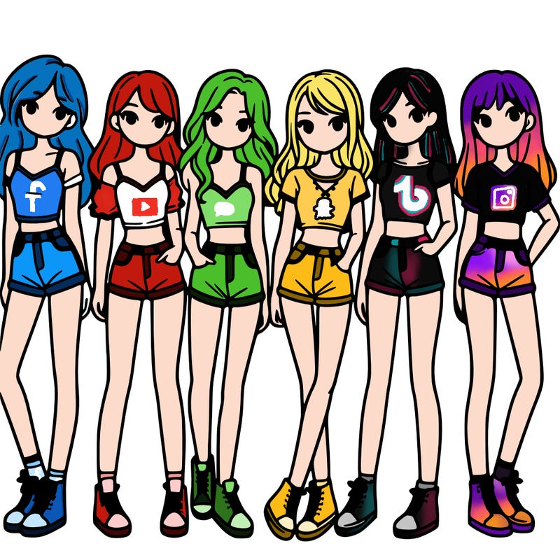 a group of girls wearing crop tops and shorts