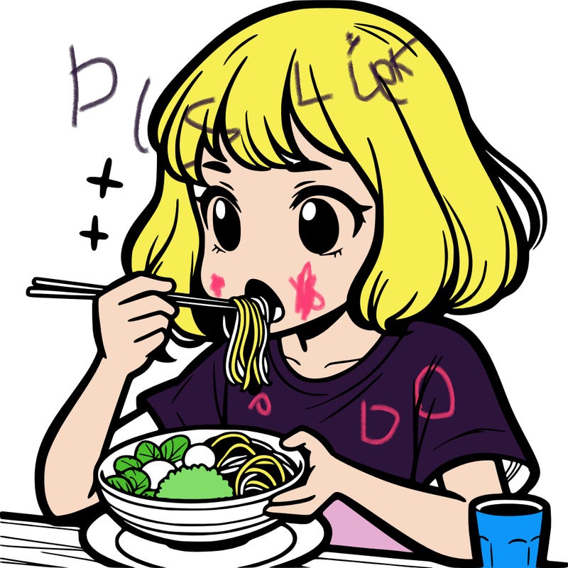 a girl eating food
