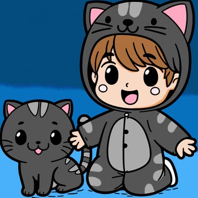 boy in a cat costume