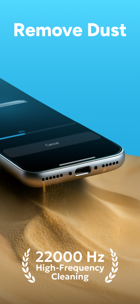 Water Eject  • Speaker Cleaner - Smartphone speaker ejecting dust using high frequency sound waves