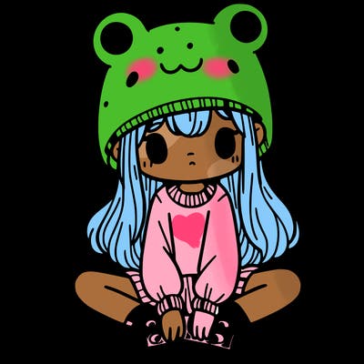 a girl wearing a frog hat and some frog socks