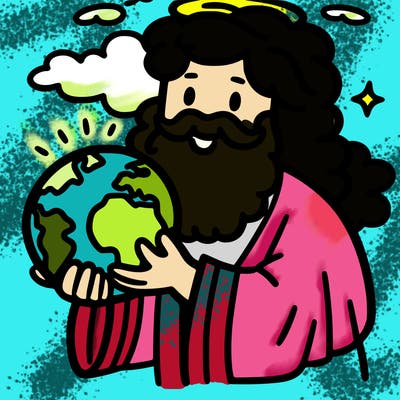 god holding the earth