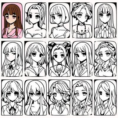 girls that look diffrent anime