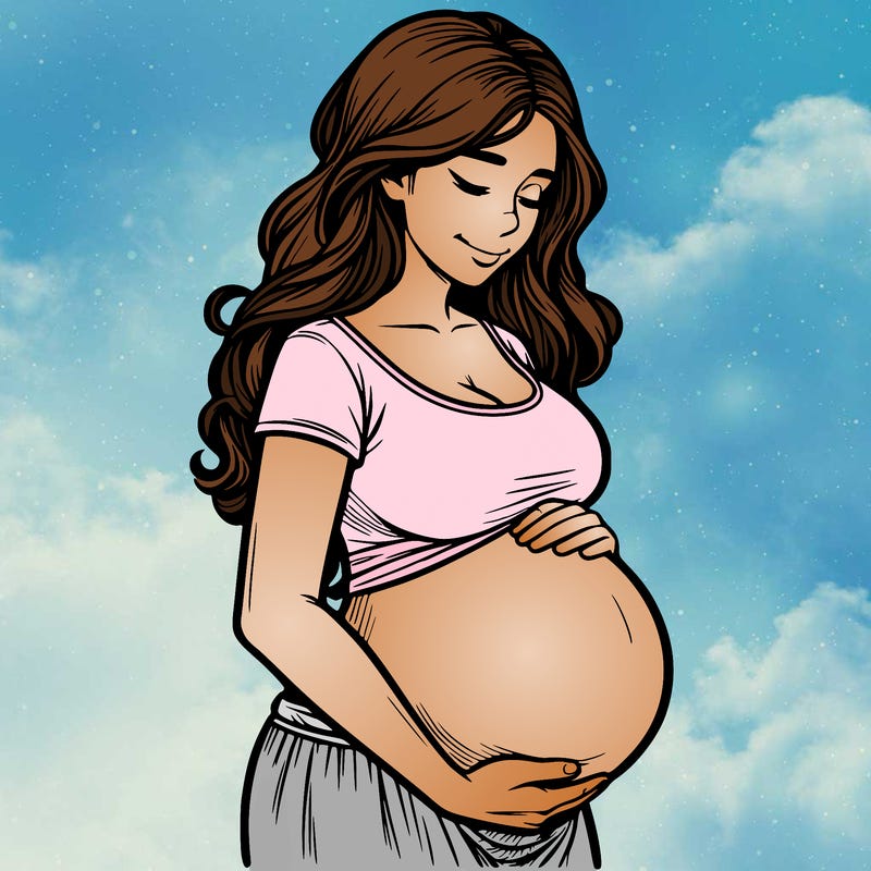 woman heavily pregnant realistic