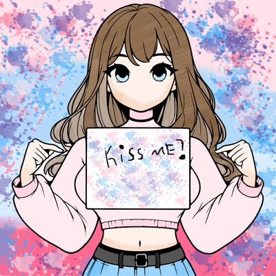 girl holding a blank sign in a long sleeve crop top