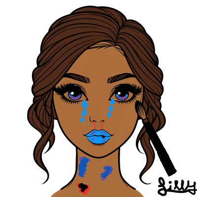 realistic person with makeup