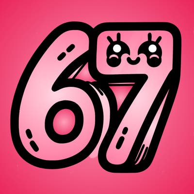 the numbers 67