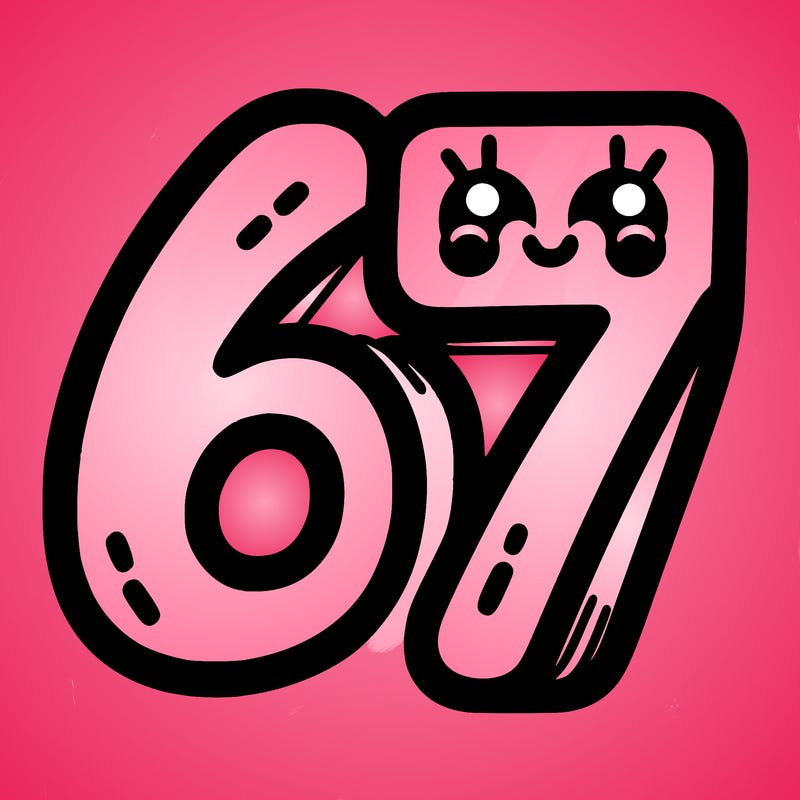 the numbers 67