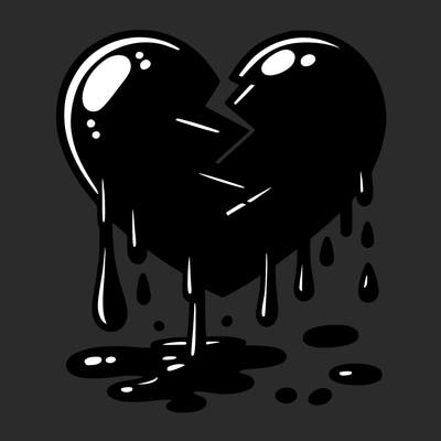 broken heart dripping blood