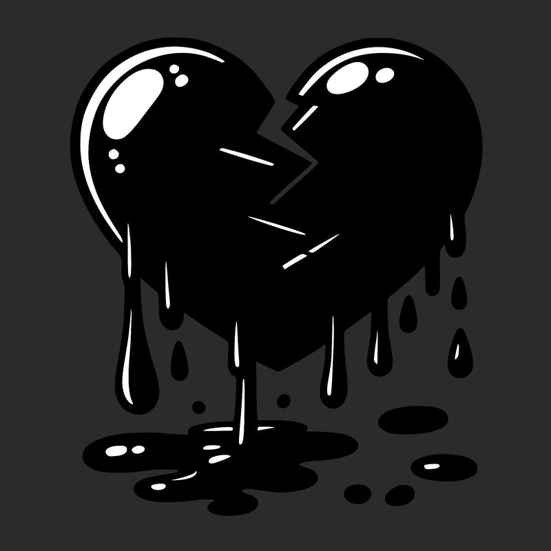 broken heart dripping blood