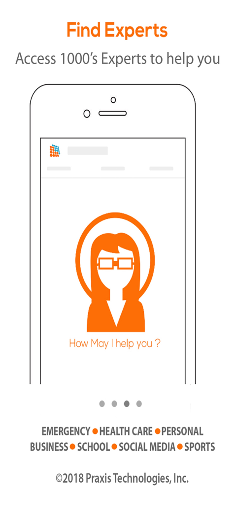 Autumn Alert: Personal Safety - Autumn Alert App-Oberfläche zeigt die Find Experts-Funktion für persönliche und Notfallhilfe