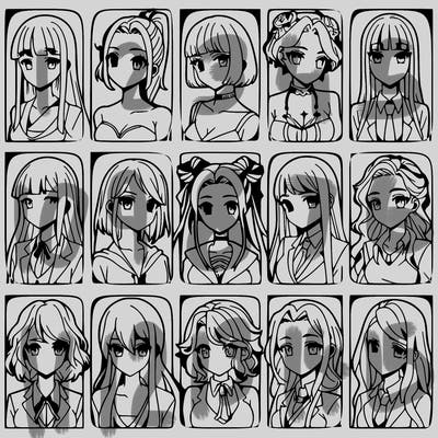 girls that look diffrent anime