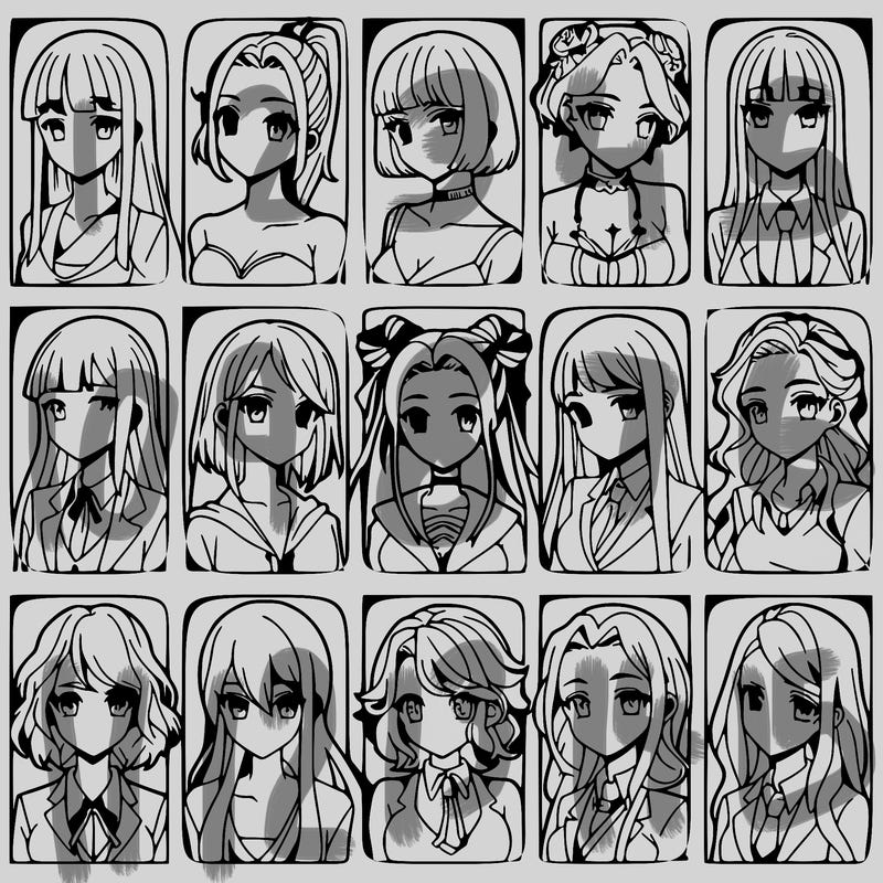 girls that look diffrent anime