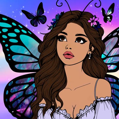 butterfly fairy realistic girl