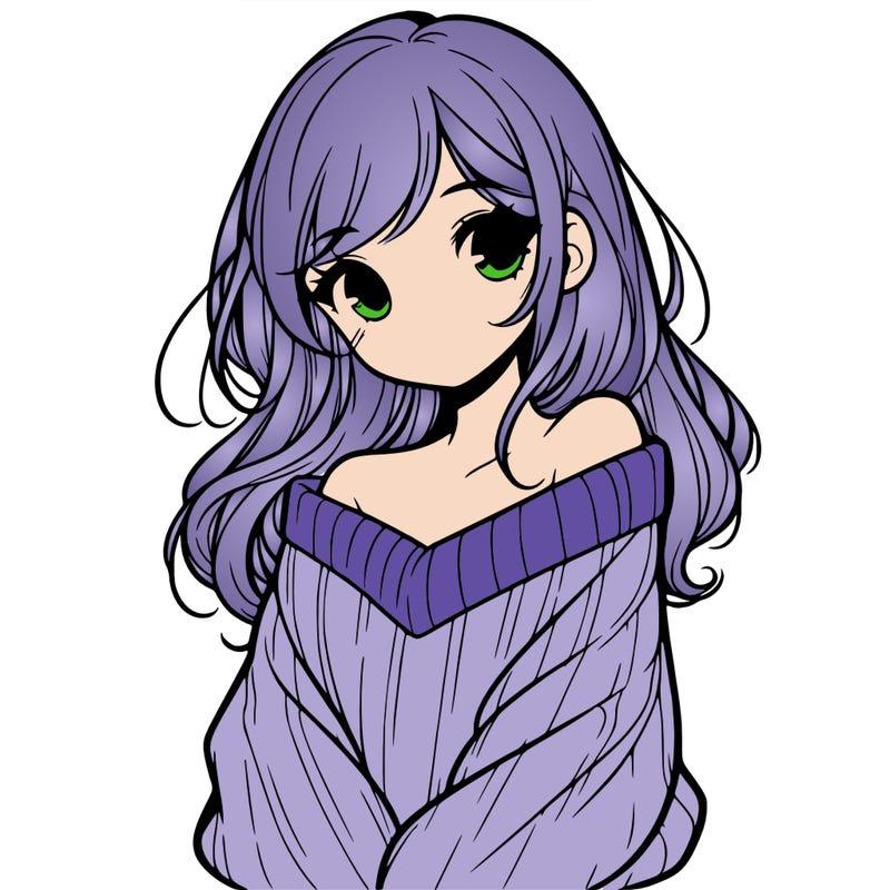 shy pretty girl wearing a sweater that is falling off one shoulder portrait