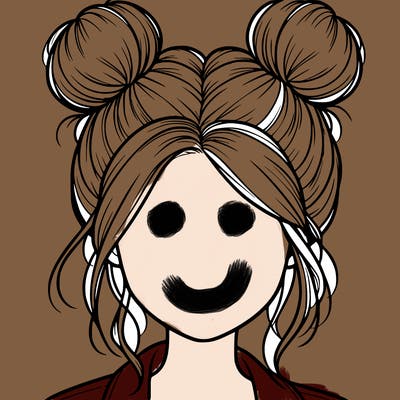 realistic girl with buns on the top of her hair