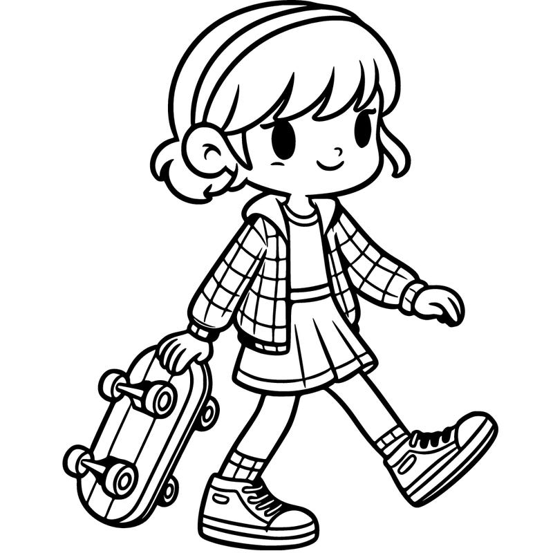 girl with a skateboard